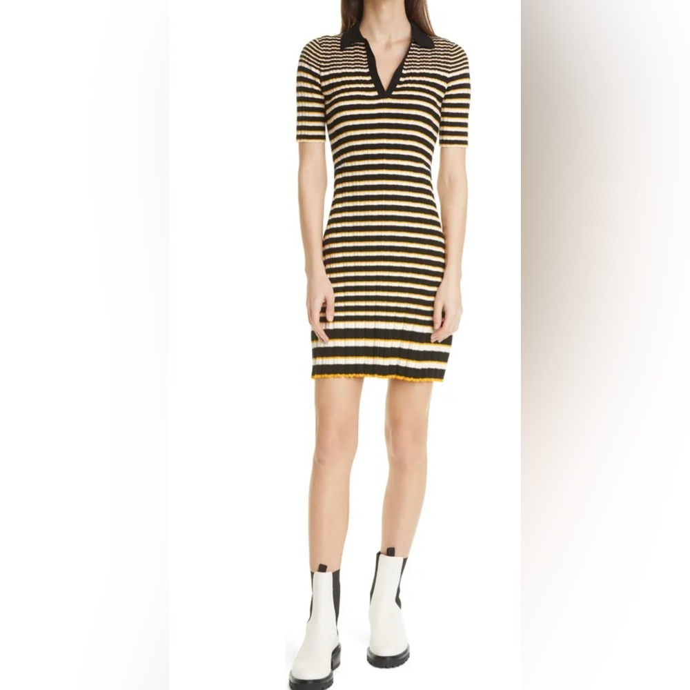 NWT $365 Theory Dr. Hud Irregular Rib Polo Dress XS